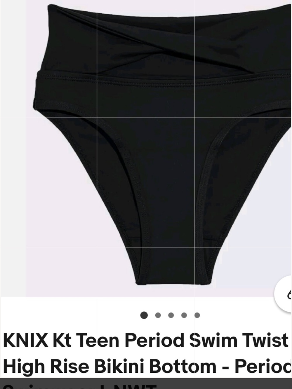 knix Black Twist High-Rise Bikini Bottom KT Kt SMALL